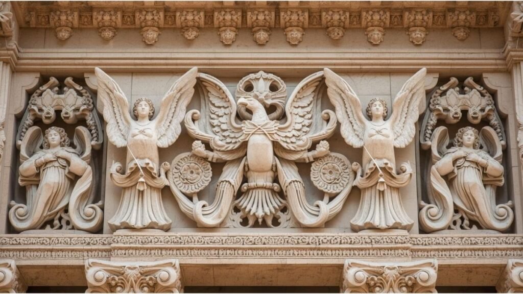 Detalle de arquitectura barroca serrana en sillar blanco, Monasterio de Santa Catalina